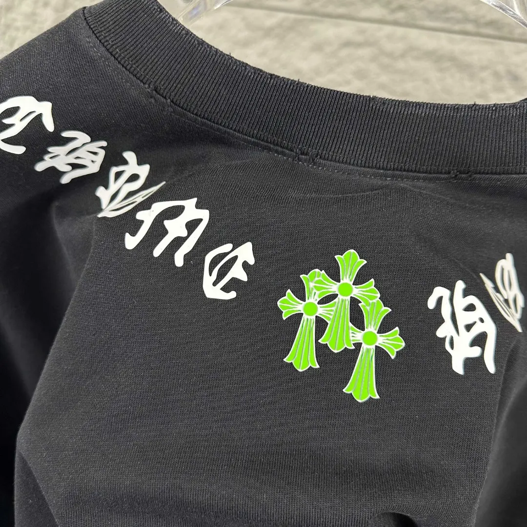Distressed Rhinestone Logo Cotton T-Shirt D15019685 — view 3