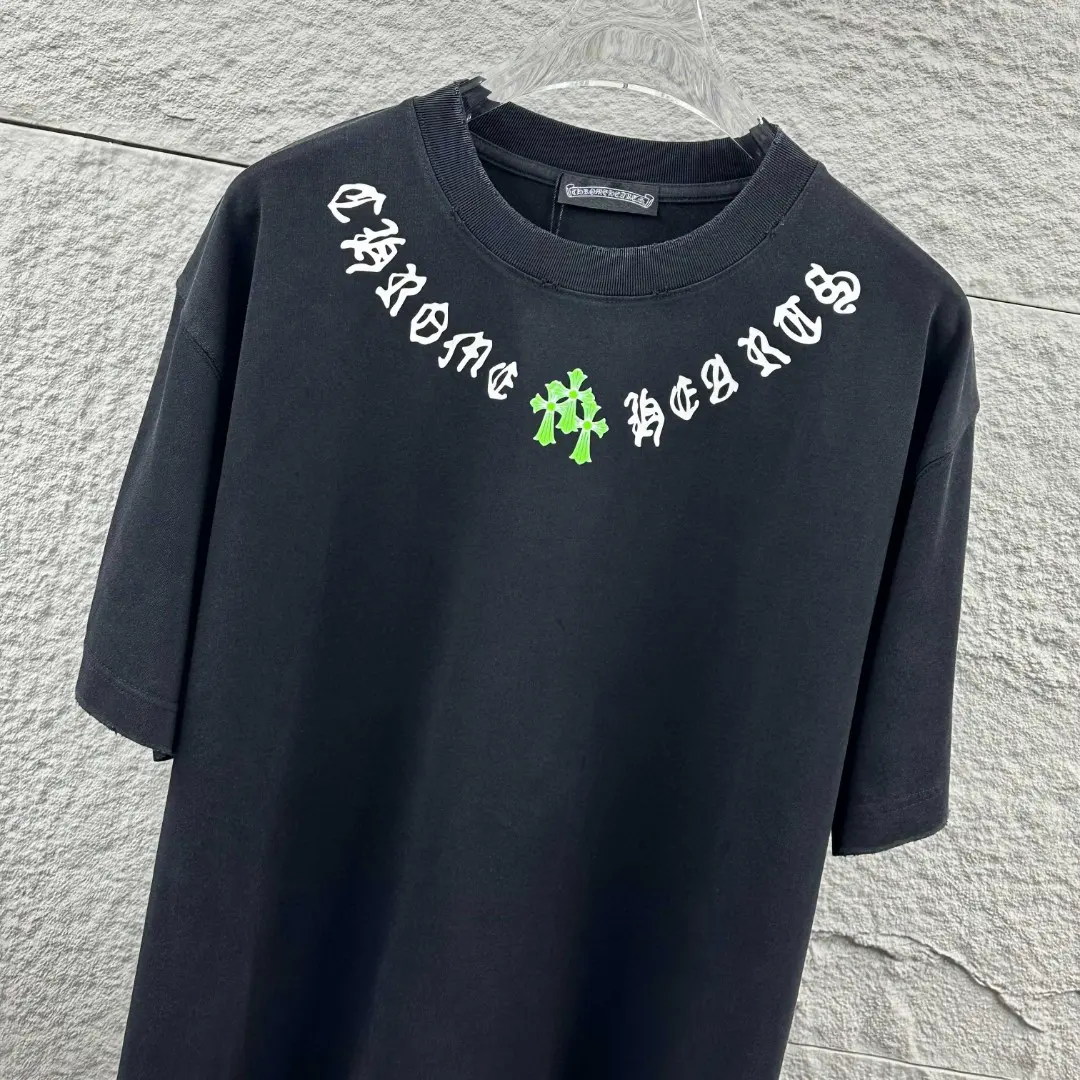 Distressed Rhinestone Logo Cotton T-Shirt D15019685 — view 6