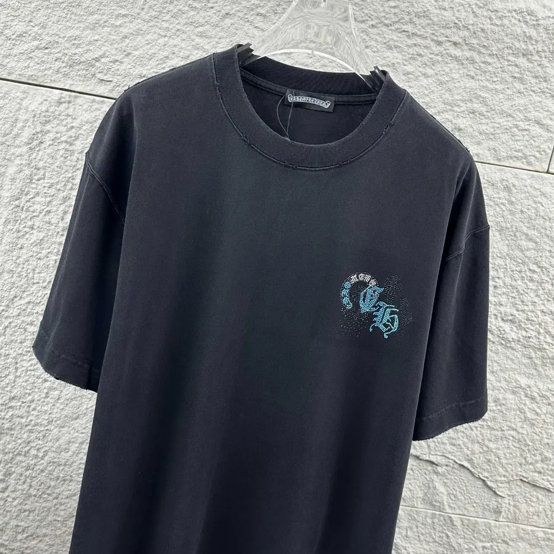 Chrome Hearts Rhinestone Distressed Cotton T-Shirt D15019693 — view 7