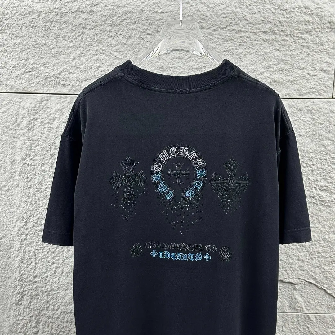 Chrome Hearts Rhinestone Distressed Cotton T-Shirt D15019693 — view 8