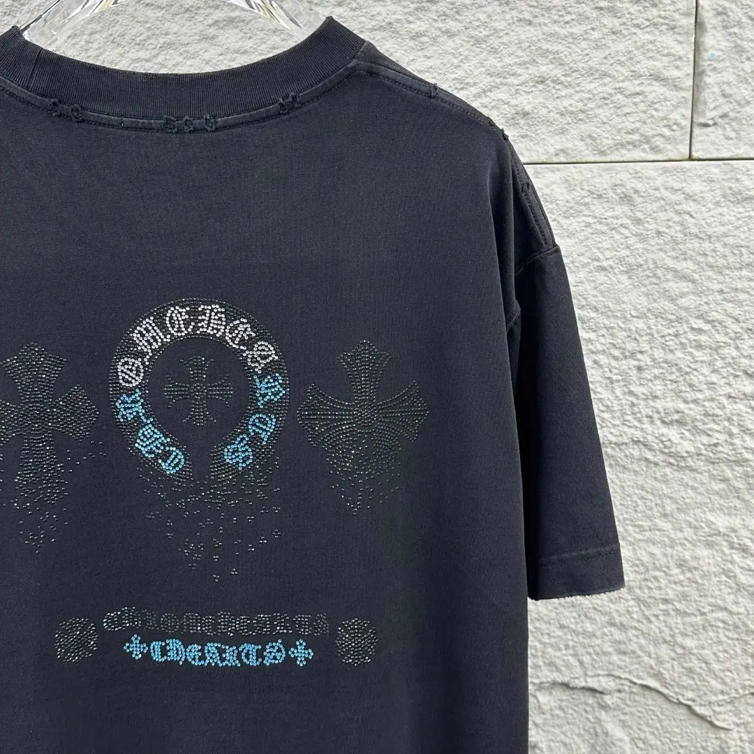 Chrome Hearts Rhinestone Distressed Cotton T-Shirt D15019693 — view 10