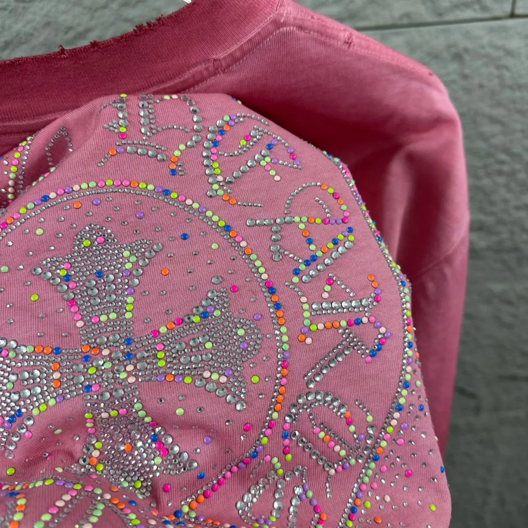 Rhinestone Logo Washed Cotton T-Shirt D15019659 — view 6