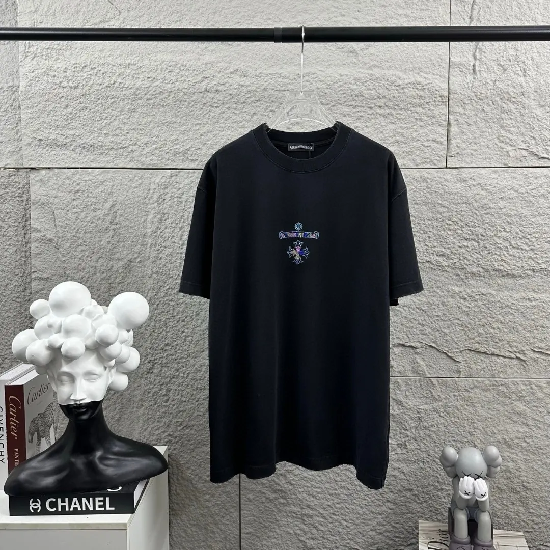 Rhinestone Horseshoe Logo Washed Cotton T-Shirt D15019700 — view 2