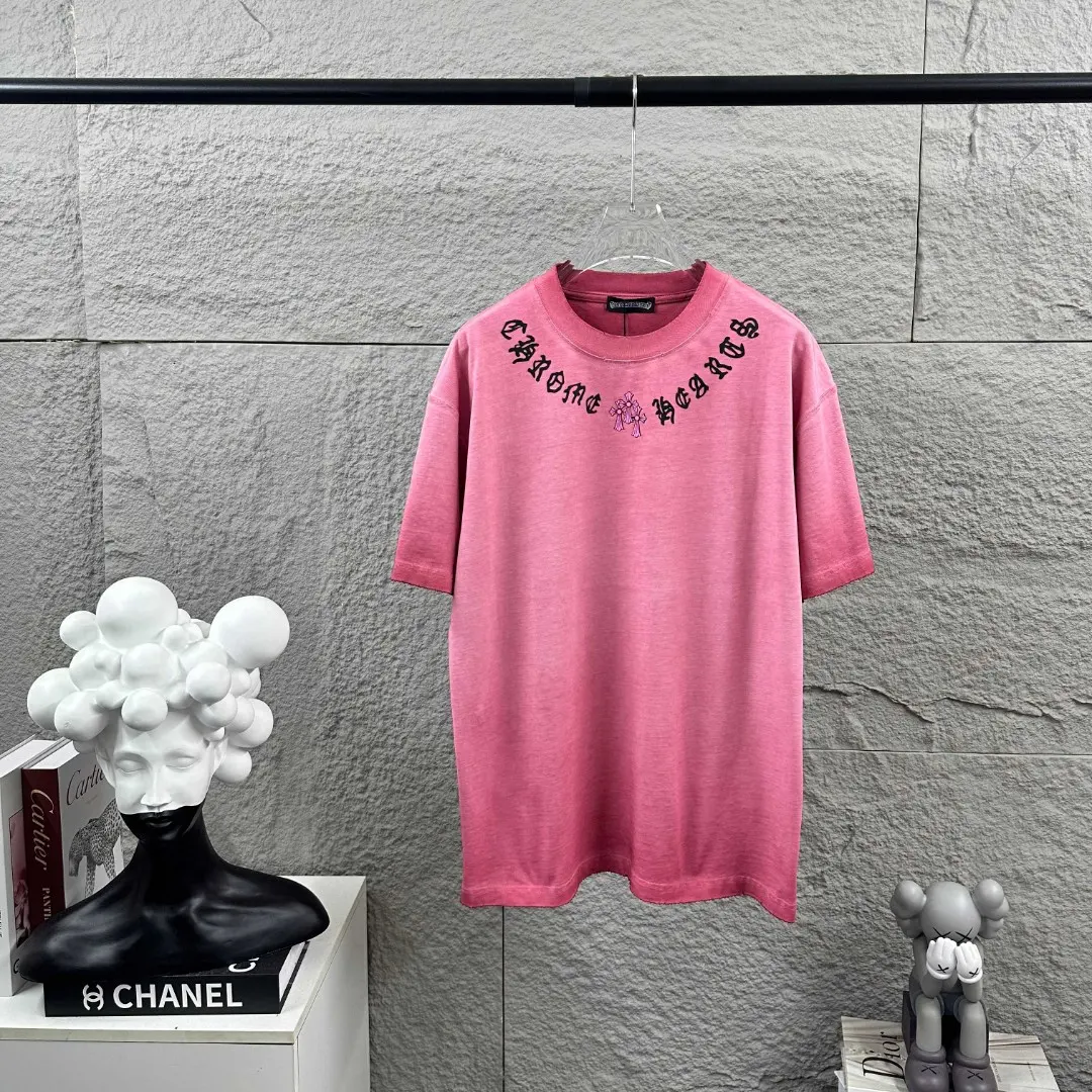 Distressed Rhinestone Logo Cotton T-Shirt D15019686 — view 2