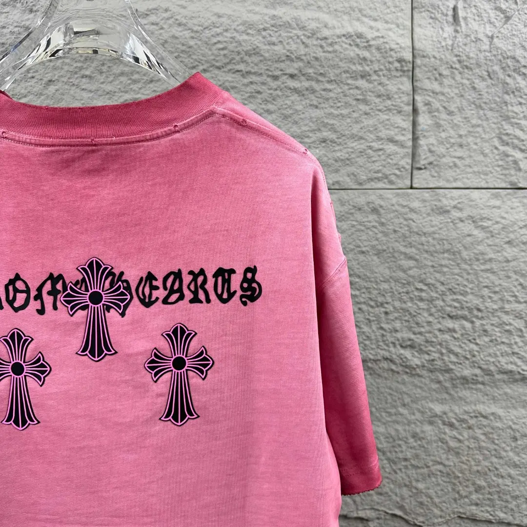 Distressed Rhinestone Logo Cotton T-Shirt D15019686 — view 8