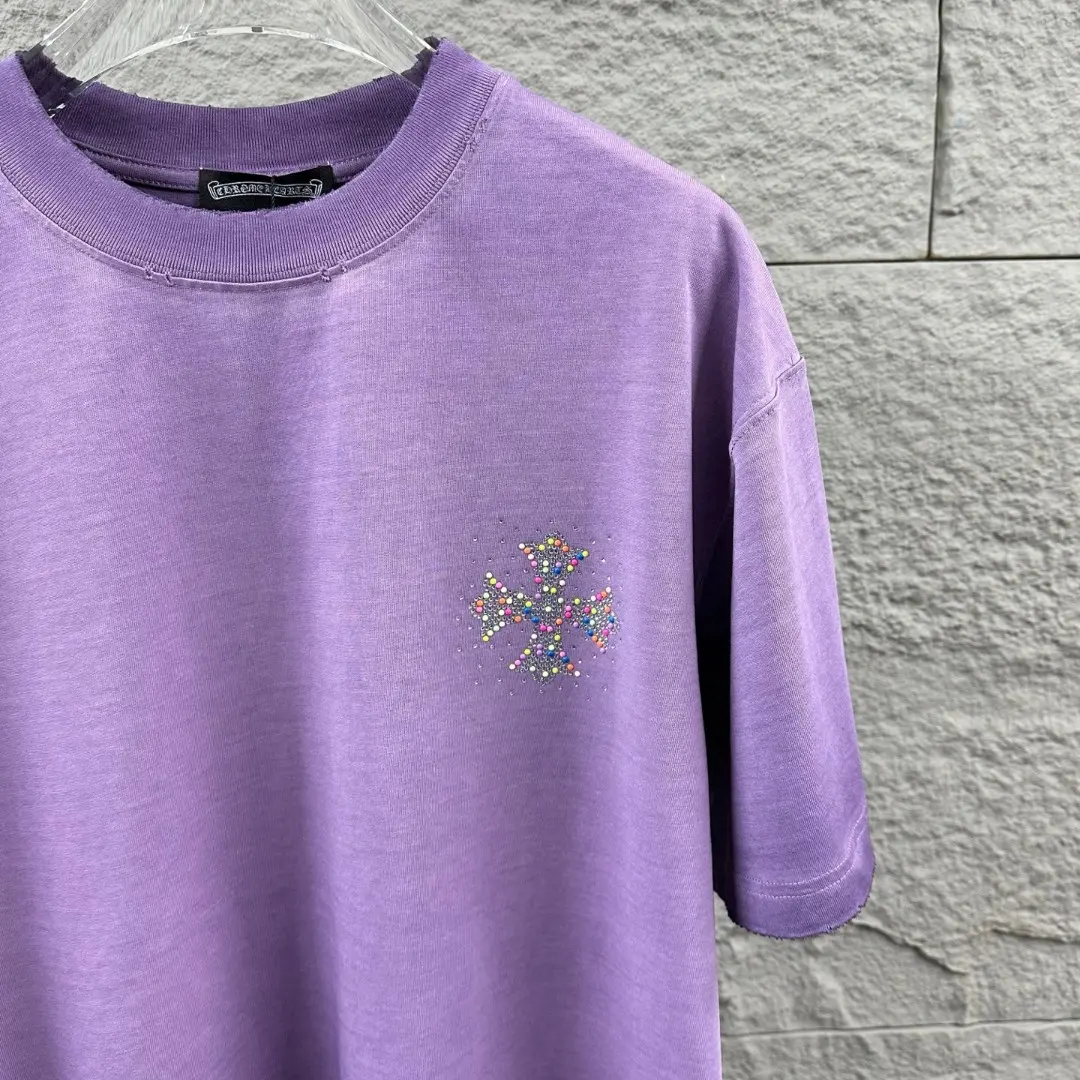 Chrome Hearts Rhinestone Logo Washed Cotton T-Shirt D15019657 — view 2