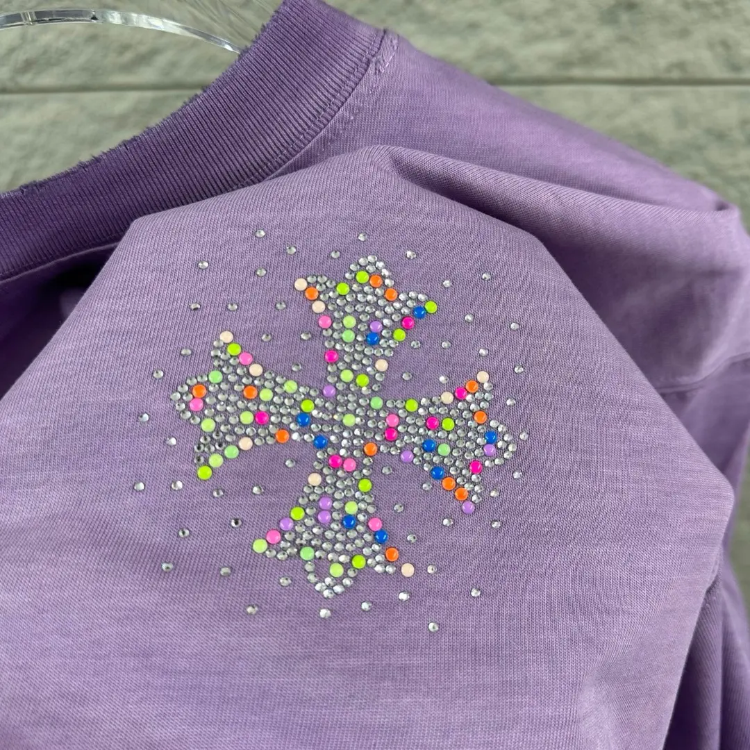 Chrome Hearts Rhinestone Logo Washed Cotton T-Shirt D15019657 — view 3
