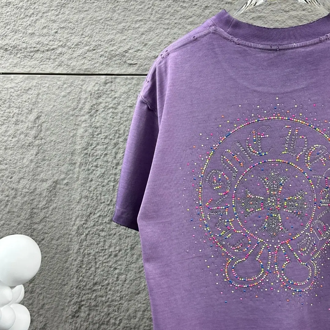 Chrome Hearts Rhinestone Logo Washed Cotton T-Shirt D15019657 — view 5