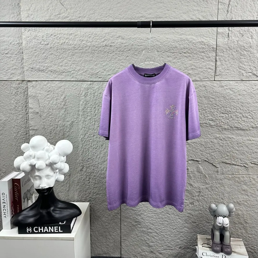 Chrome Hearts Rhinestone Logo Washed Cotton T-Shirt D15019657 — view 6