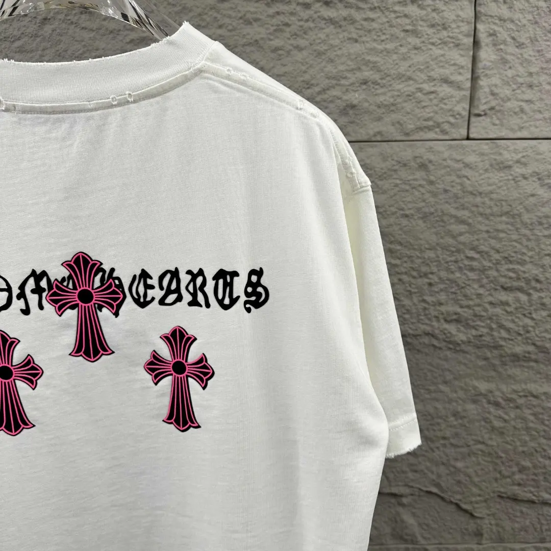 Distressed Rhinestone Logo Cotton T-Shirt D15019684 — view 8