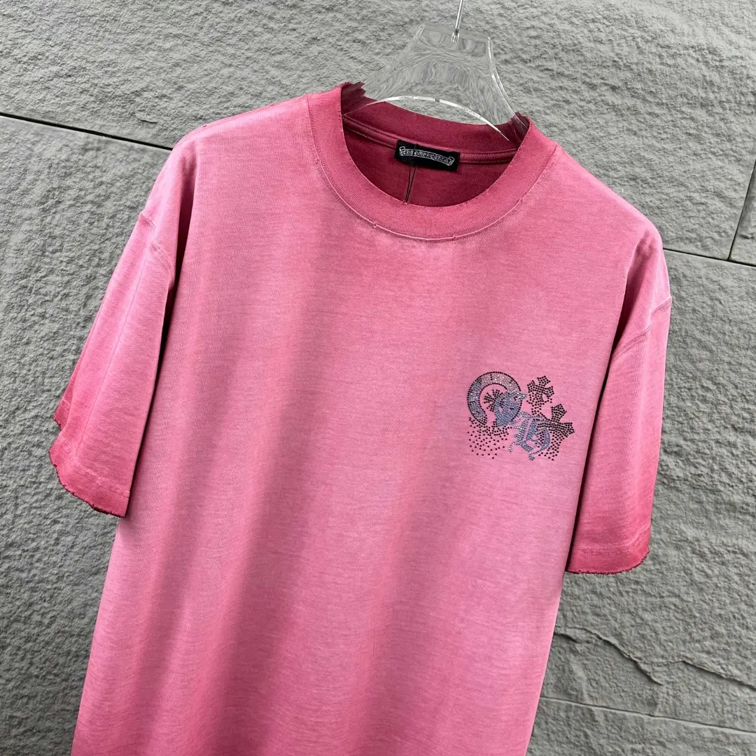 Rhinestone Embellished Washed Cotton T-Shirt D15019692 — view 4