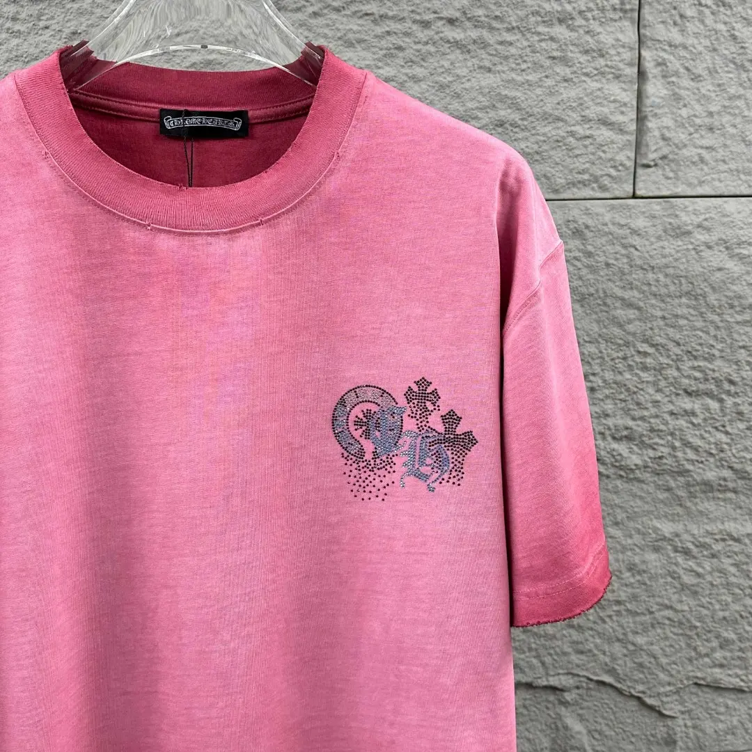 Rhinestone Embellished Washed Cotton T-Shirt D15019692 — view 5