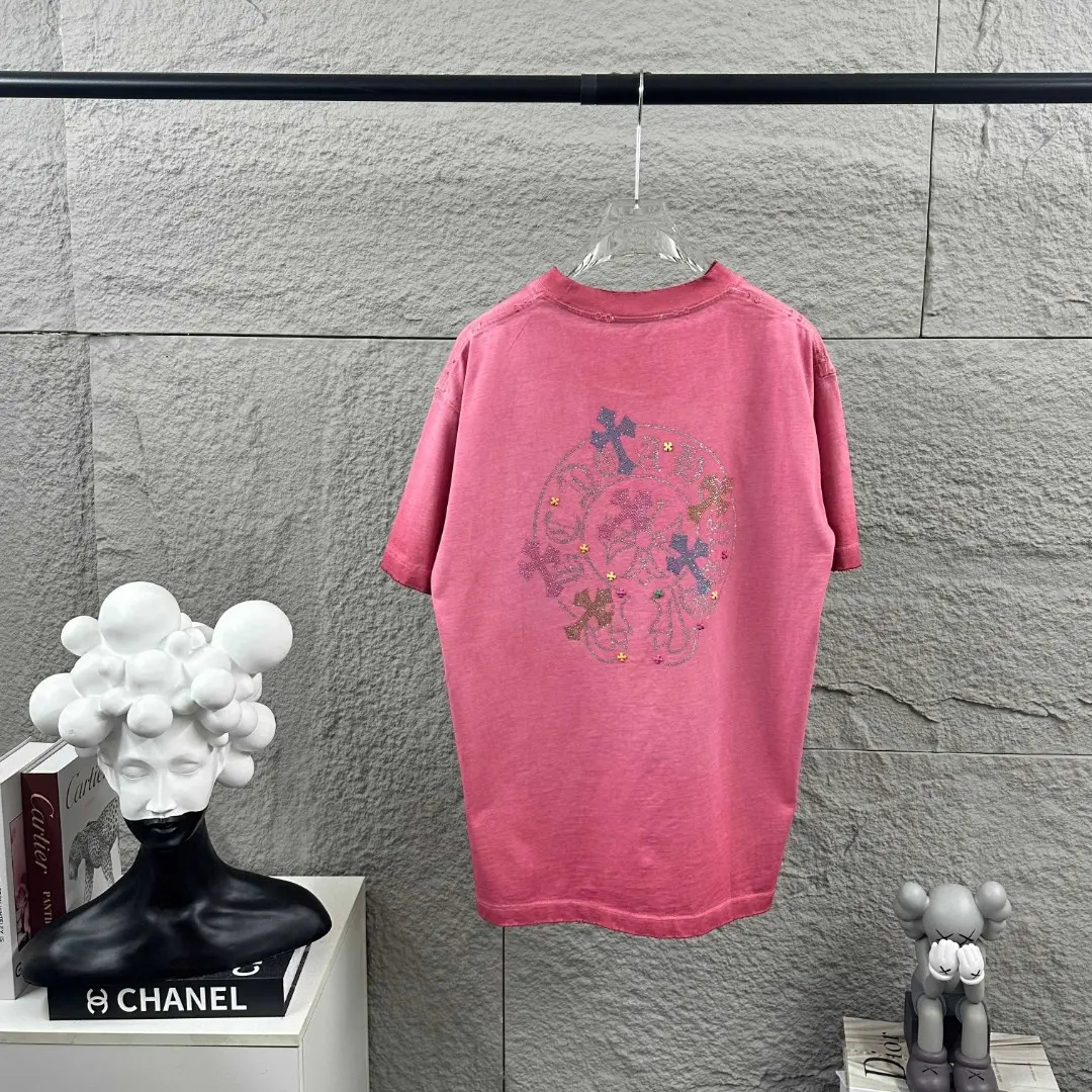 Chrome Hearts Rhinestone Distressed Cotton T-Shirt D15019690