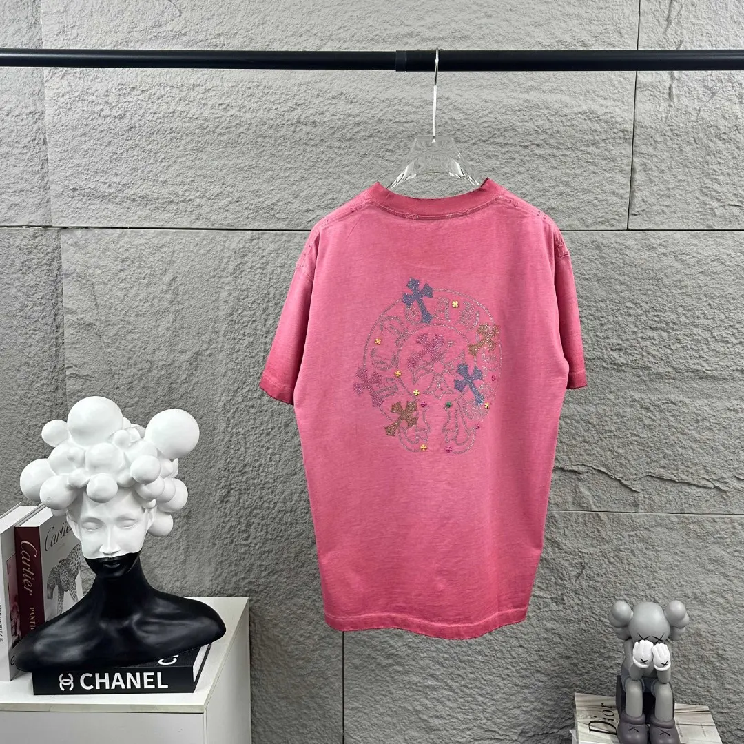 Chrome Hearts Rhinestone Distressed Cotton T-Shirt D15019690