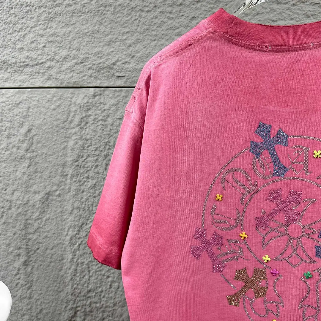 Chrome Hearts Rhinestone Distressed Cotton T-Shirt D15019690 — view 3