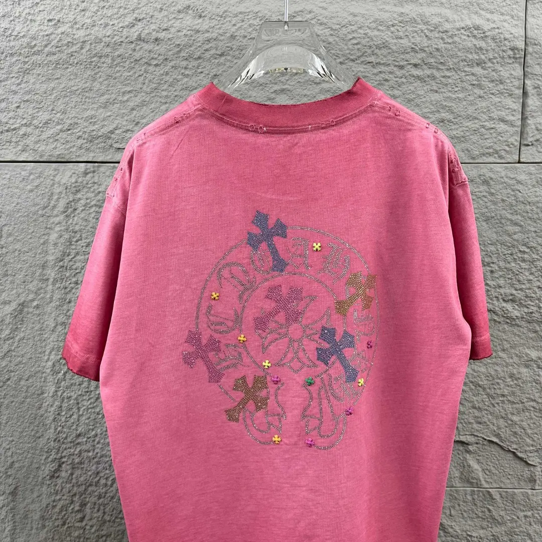 Chrome Hearts Rhinestone Distressed Cotton T-Shirt D15019690 — view 6