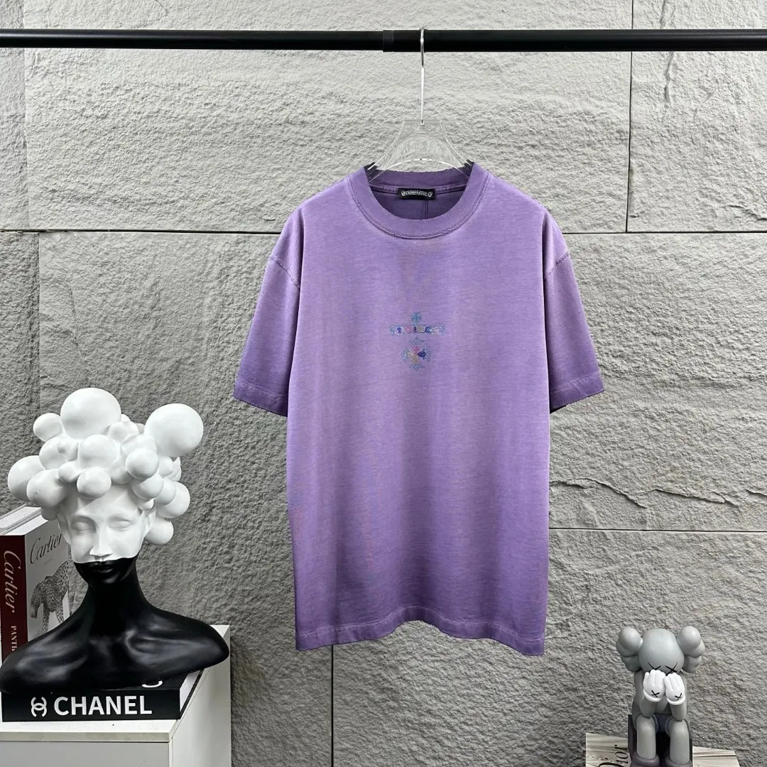 Rhinestone Logo Washed Cotton T-Shirt D15019702 — view 3