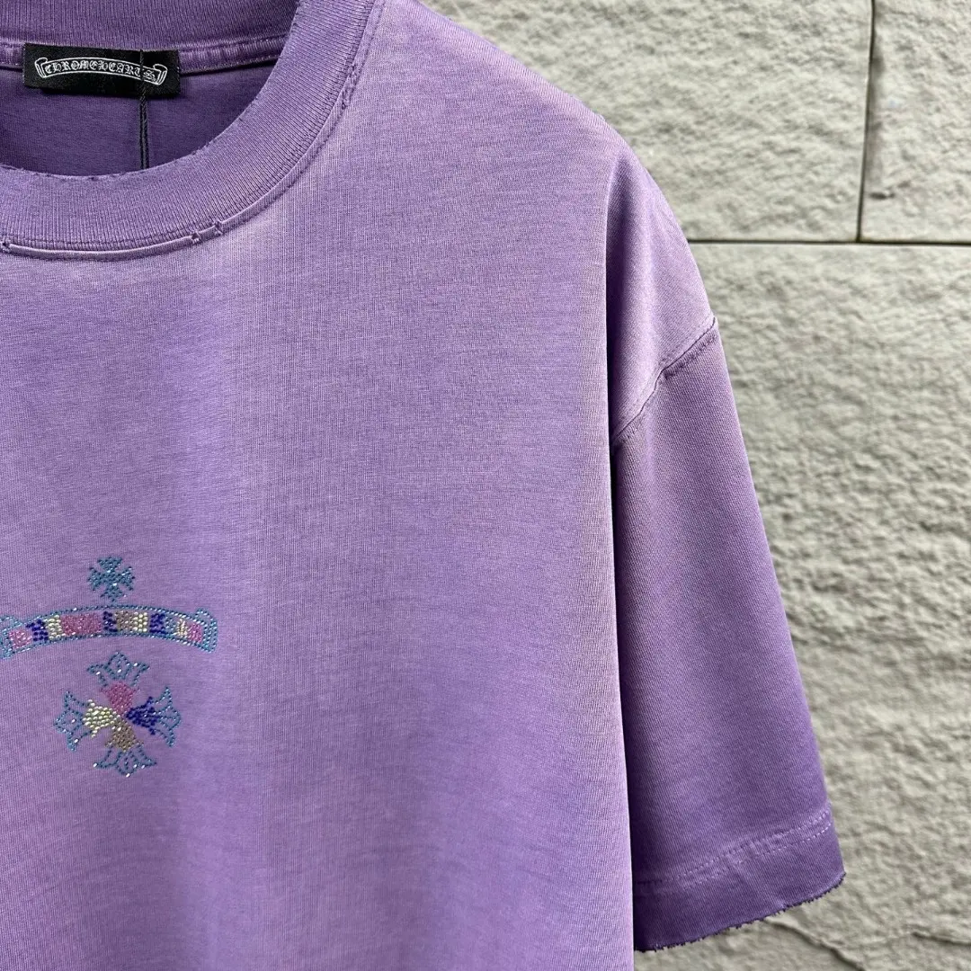 Rhinestone Logo Washed Cotton T-Shirt D15019702 — view 4
