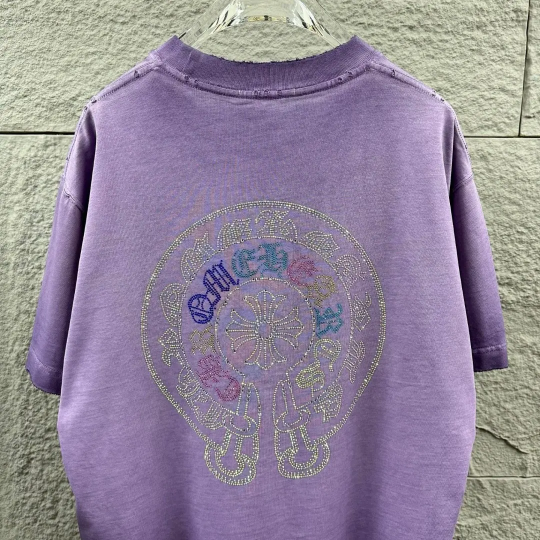 Rhinestone Logo Washed Cotton T-Shirt D15019702 — view 5