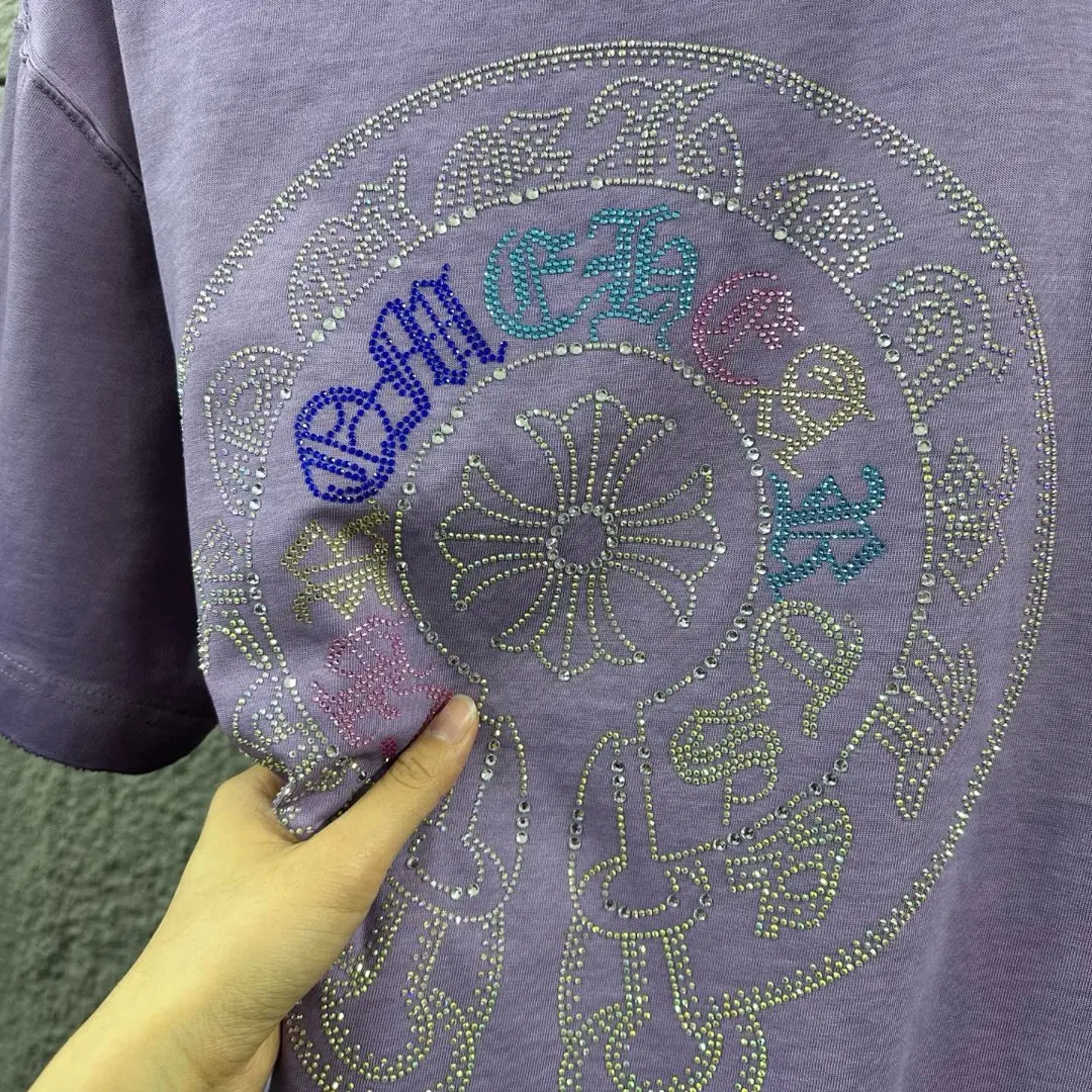 Rhinestone Logo Washed Cotton T-Shirt D15019702 — view 7
