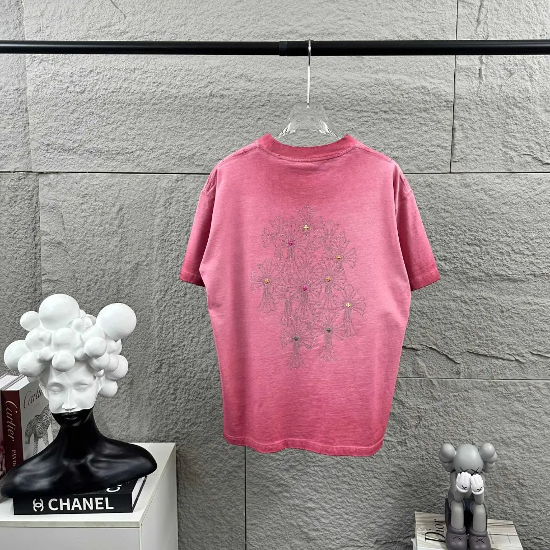 Chrome Hearts Rhinestone Cross Washed Cotton T-Shirt D15019698