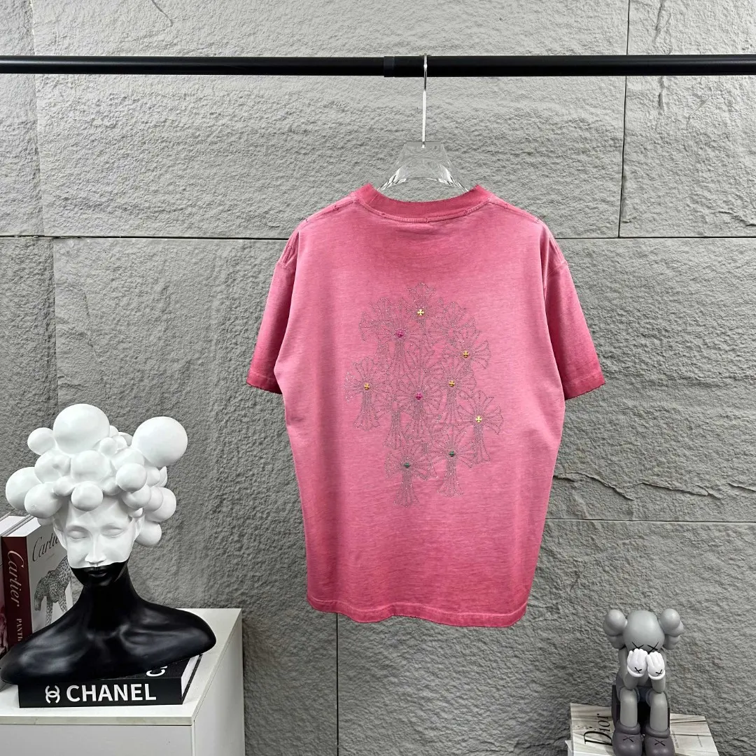 Chrome Hearts Rhinestone Cross Washed Cotton T-Shirt D15019698