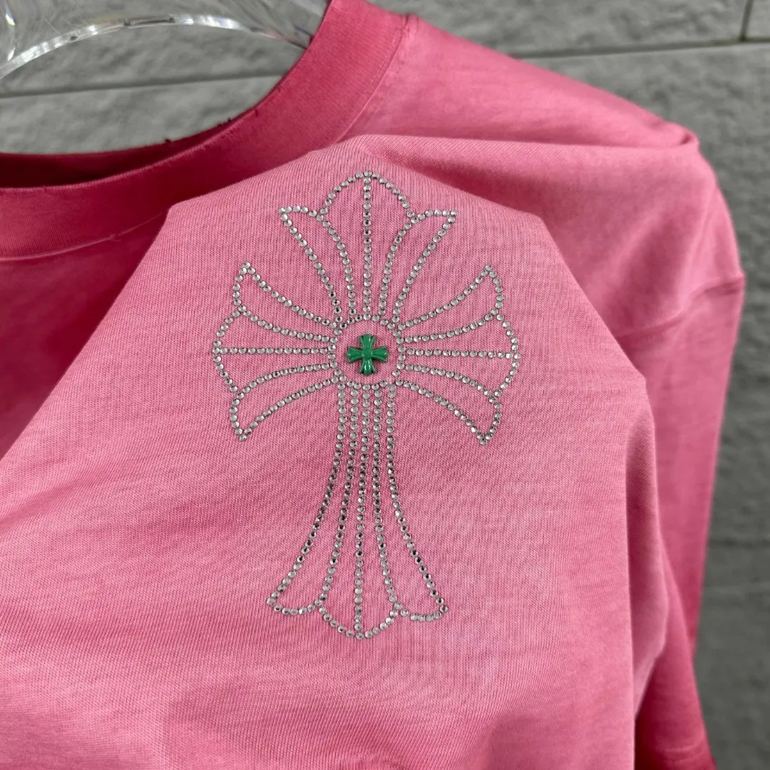 Chrome Hearts Rhinestone Cross Washed Cotton T-Shirt D15019698 — view 3