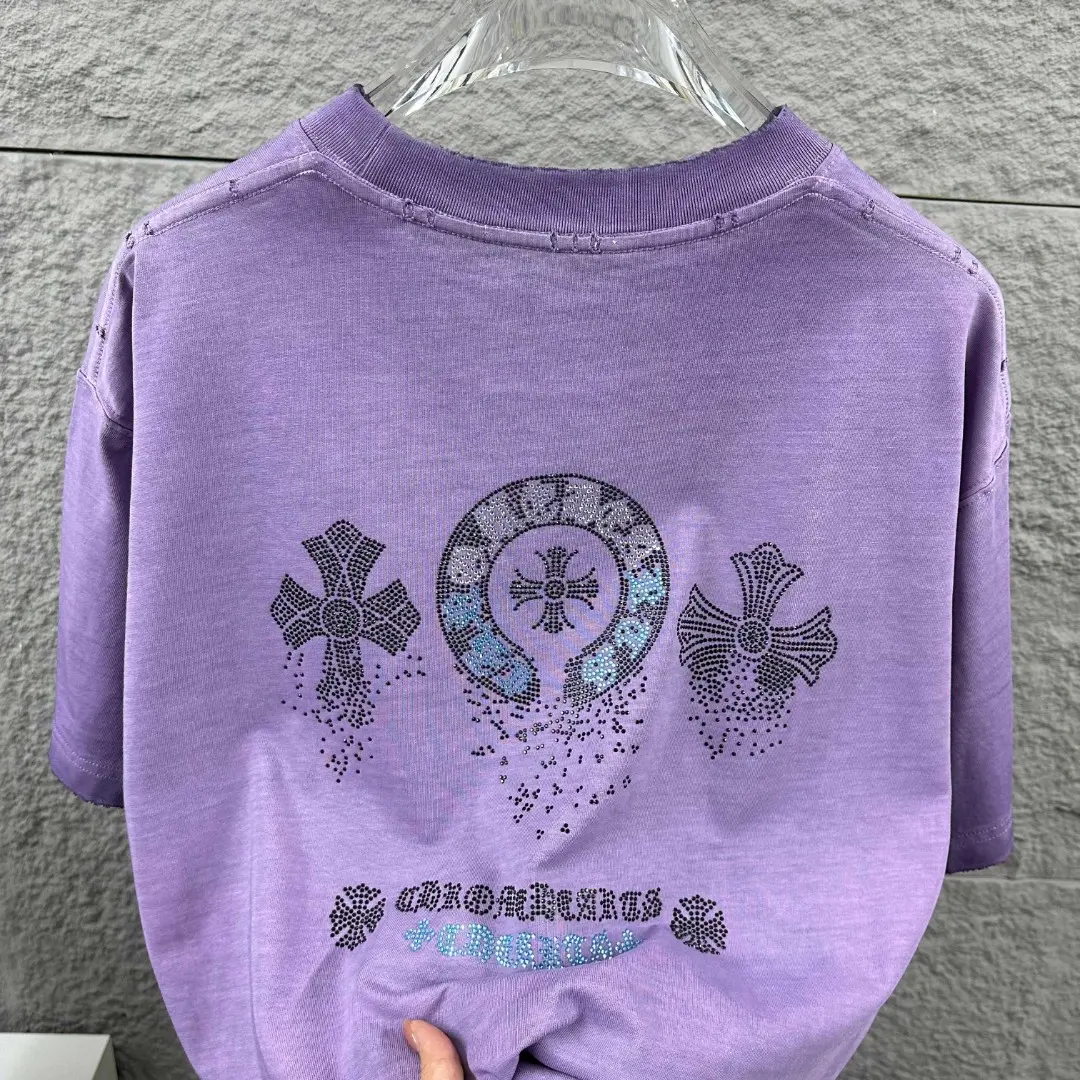 Rhinestone Cross Logo Washed Cotton T-Shirt D15019695 — view 4