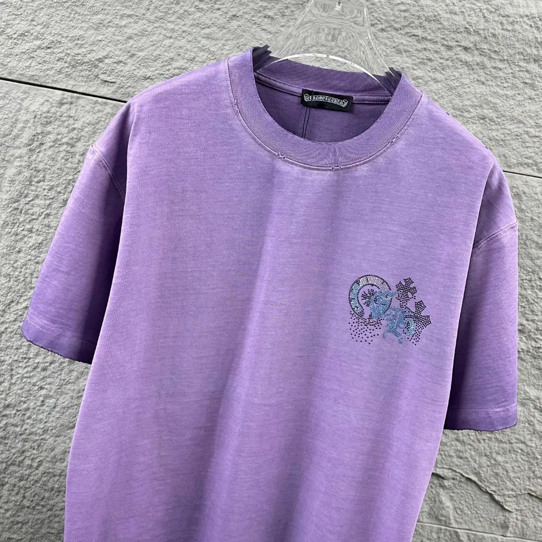 Rhinestone Cross Logo Washed Cotton T-Shirt D15019695 — view 5