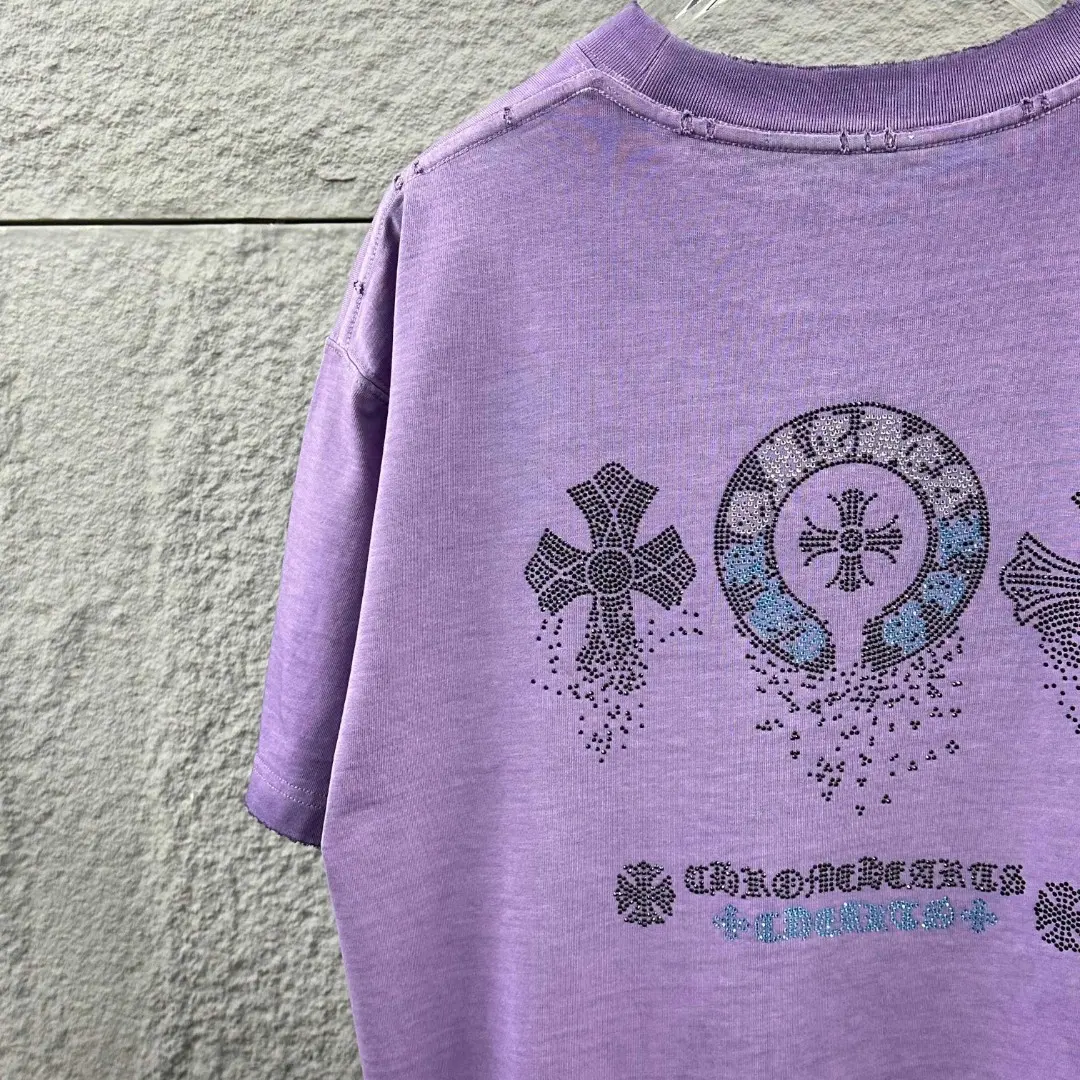 Rhinestone Cross Logo Washed Cotton T-Shirt D15019695 — view 6