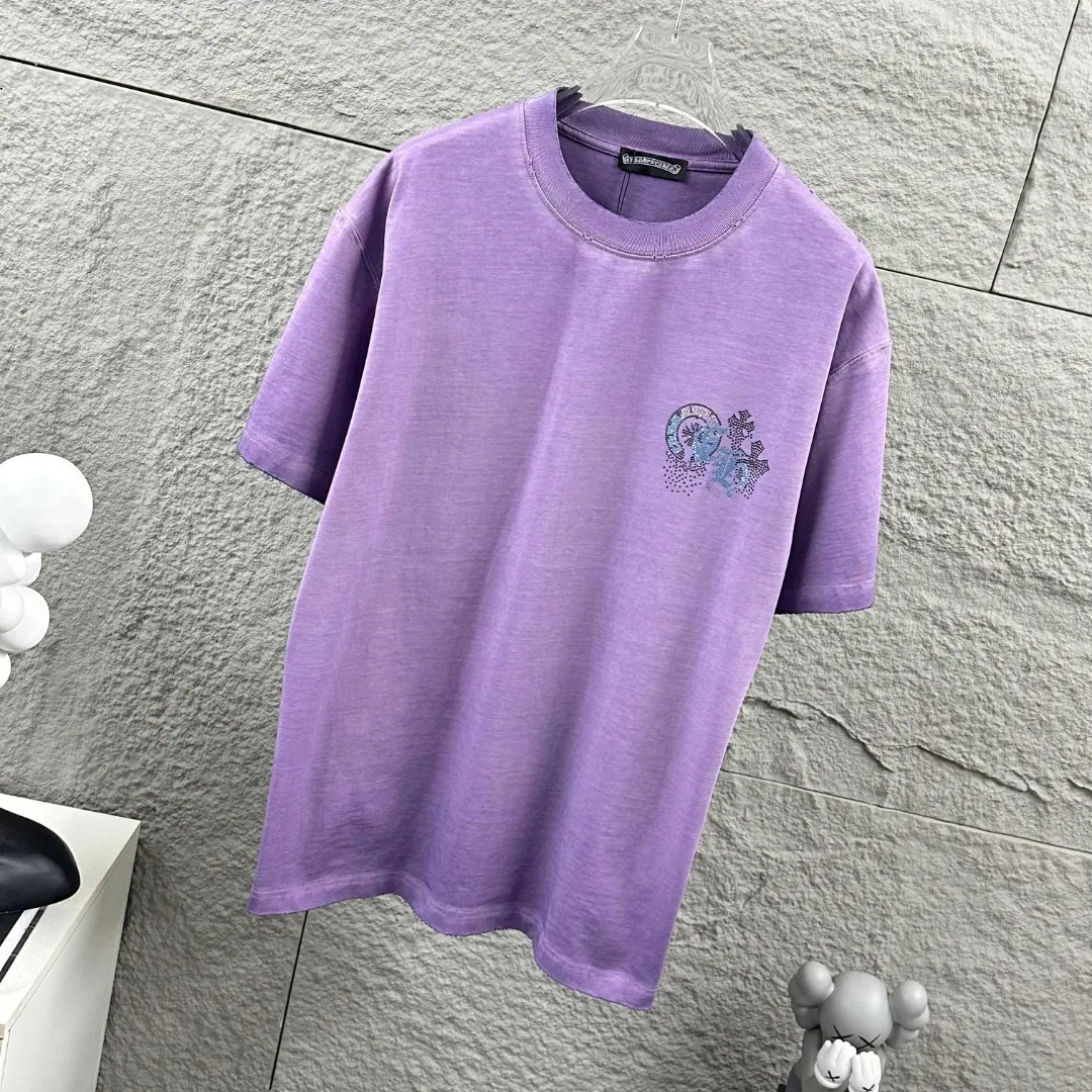 Rhinestone Cross Logo Washed Cotton T-Shirt D15019695 — view 8