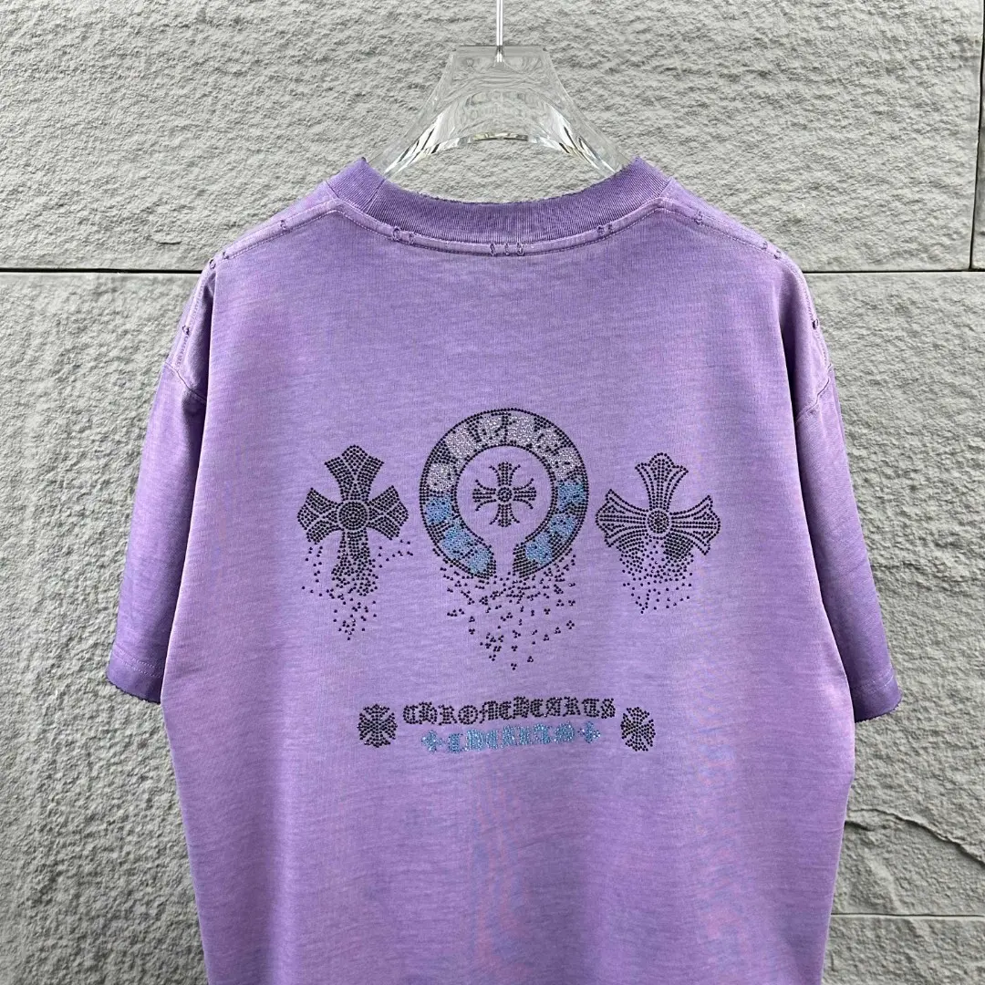 Rhinestone Cross Logo Washed Cotton T-Shirt D15019695 — view 9