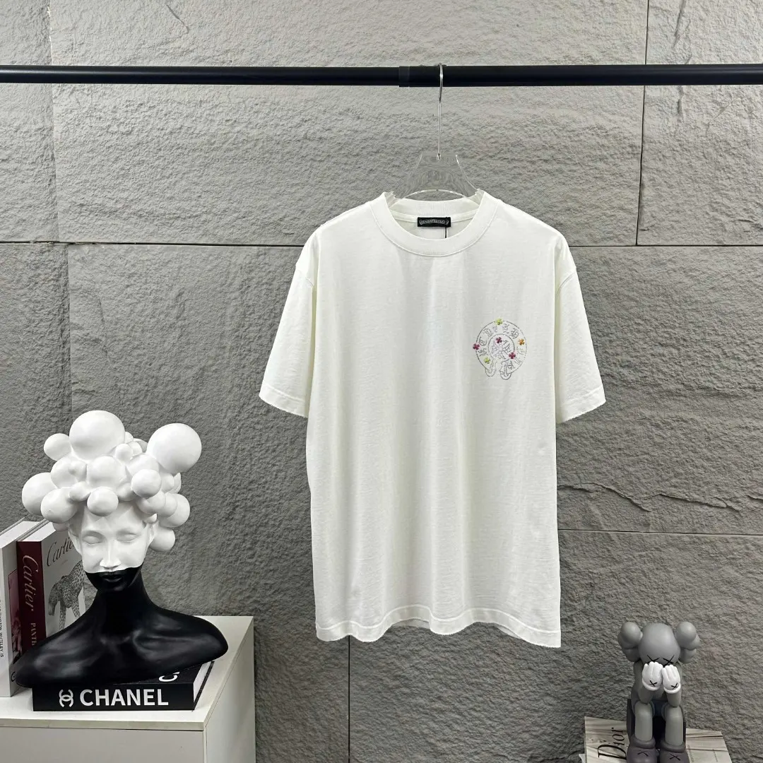 Distressed Rhinestone Logo Cotton T-Shirt D15019688 — view 2