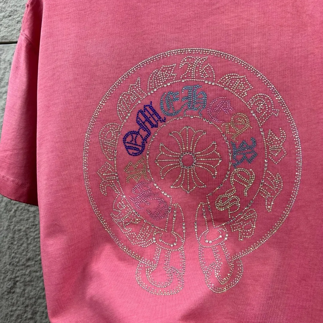Chrome Hearts Rhinestone Logo Washed Cotton T-Shirt D15019703 — view 5