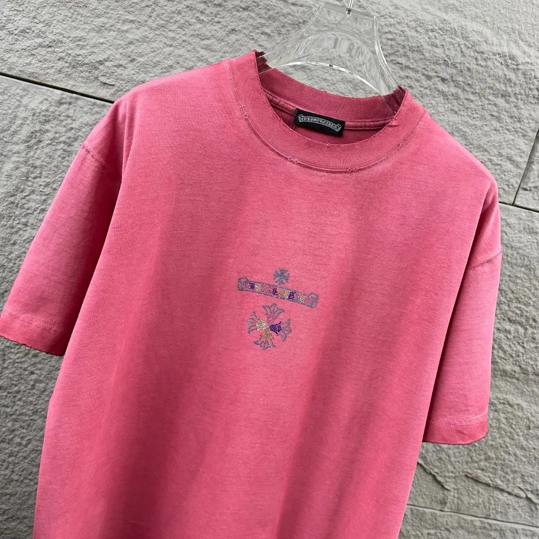 Chrome Hearts Rhinestone Logo Washed Cotton T-Shirt D15019703 — view 8