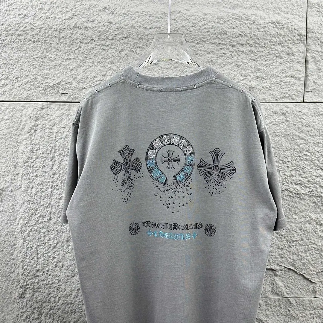 Rhinestone Embellished Distressed Cotton T-Shirt D15019694 — view 6