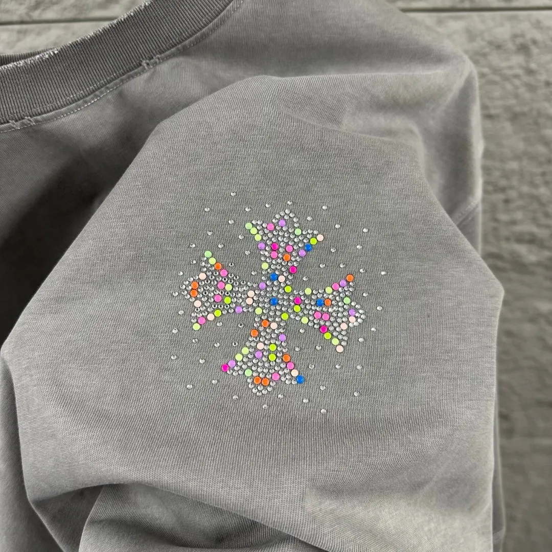 Rhinestone Logo Washed Cotton T-Shirt D15019658 — view 2