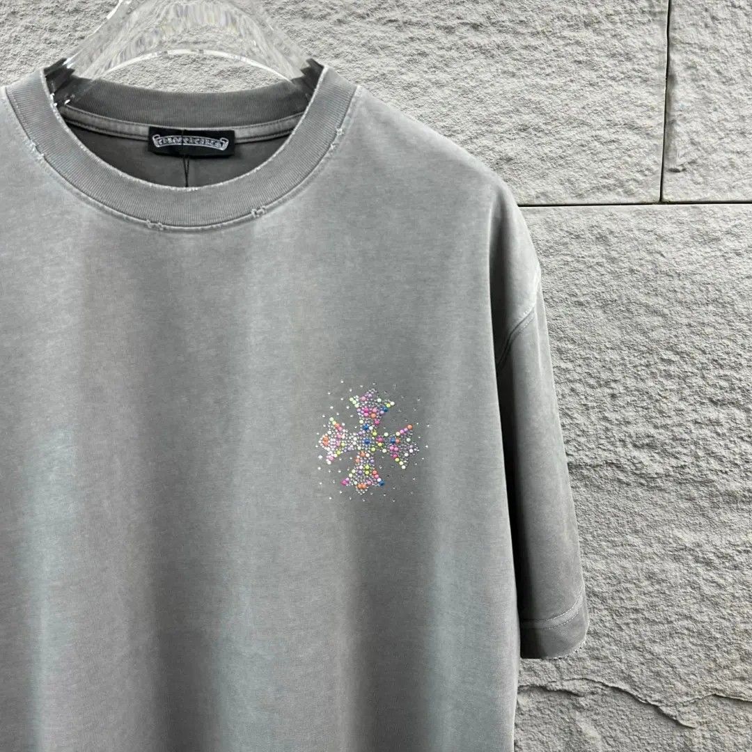 Rhinestone Logo Washed Cotton T-Shirt D15019658 — view 3