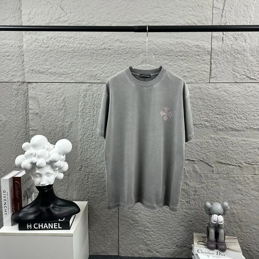 Rhinestone Logo Washed Cotton T-Shirt D15019658 — view 4