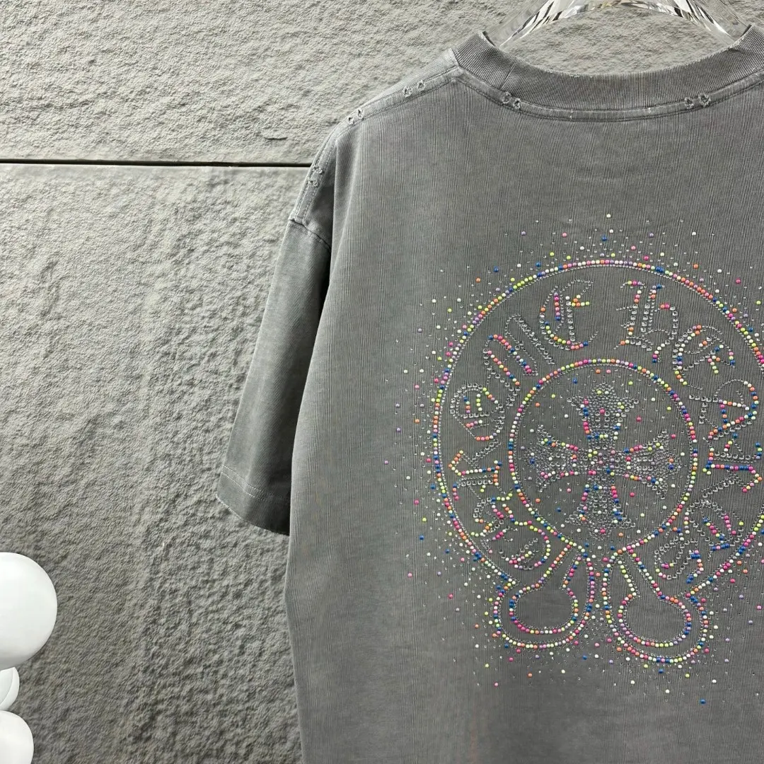 Rhinestone Logo Washed Cotton T-Shirt D15019658 — view 5