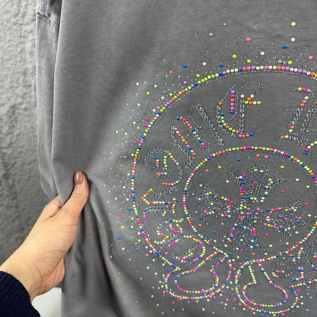 Rhinestone Logo Washed Cotton T-Shirt D15019658 — view 7