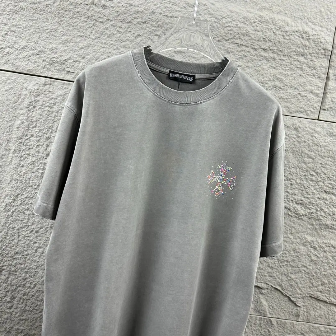 Rhinestone Logo Washed Cotton T-Shirt D15019658 — view 8