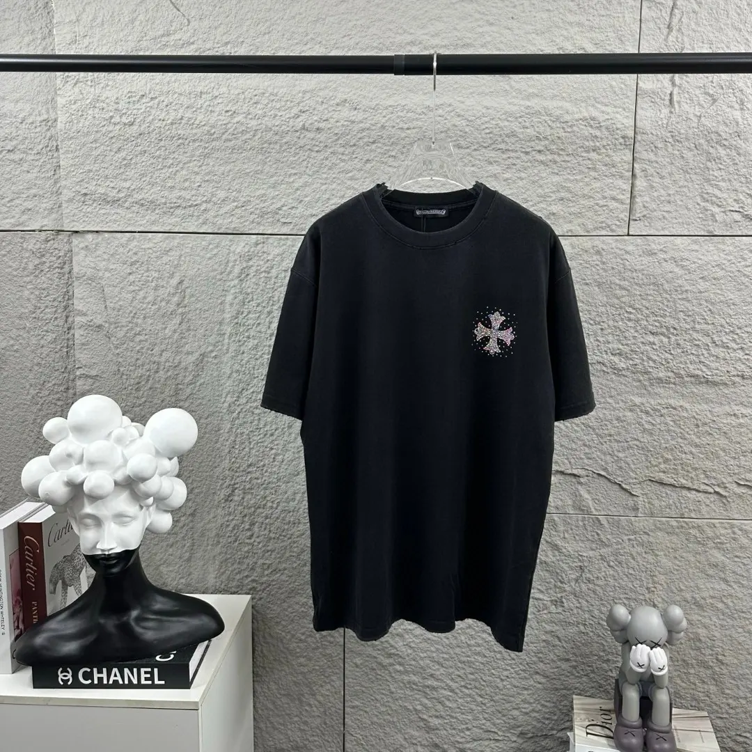 Rhinestone Logo Washed Cotton T-Shirt D15019656 — view 2