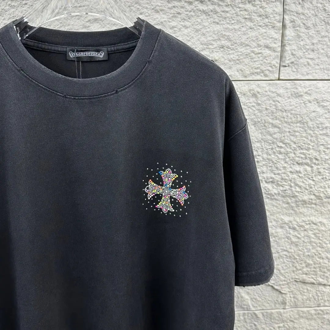 Rhinestone Logo Washed Cotton T-Shirt D15019656 — view 7