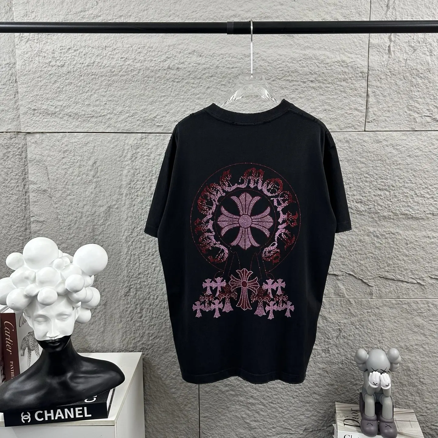 Chrome Hearts Rhinestone Cross Washed T-Shirt D15019723