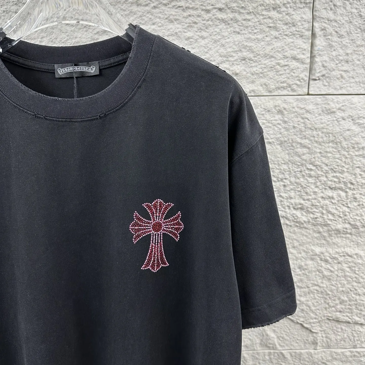 Chrome Hearts Rhinestone Cross Washed T-Shirt D15019723 — view 3