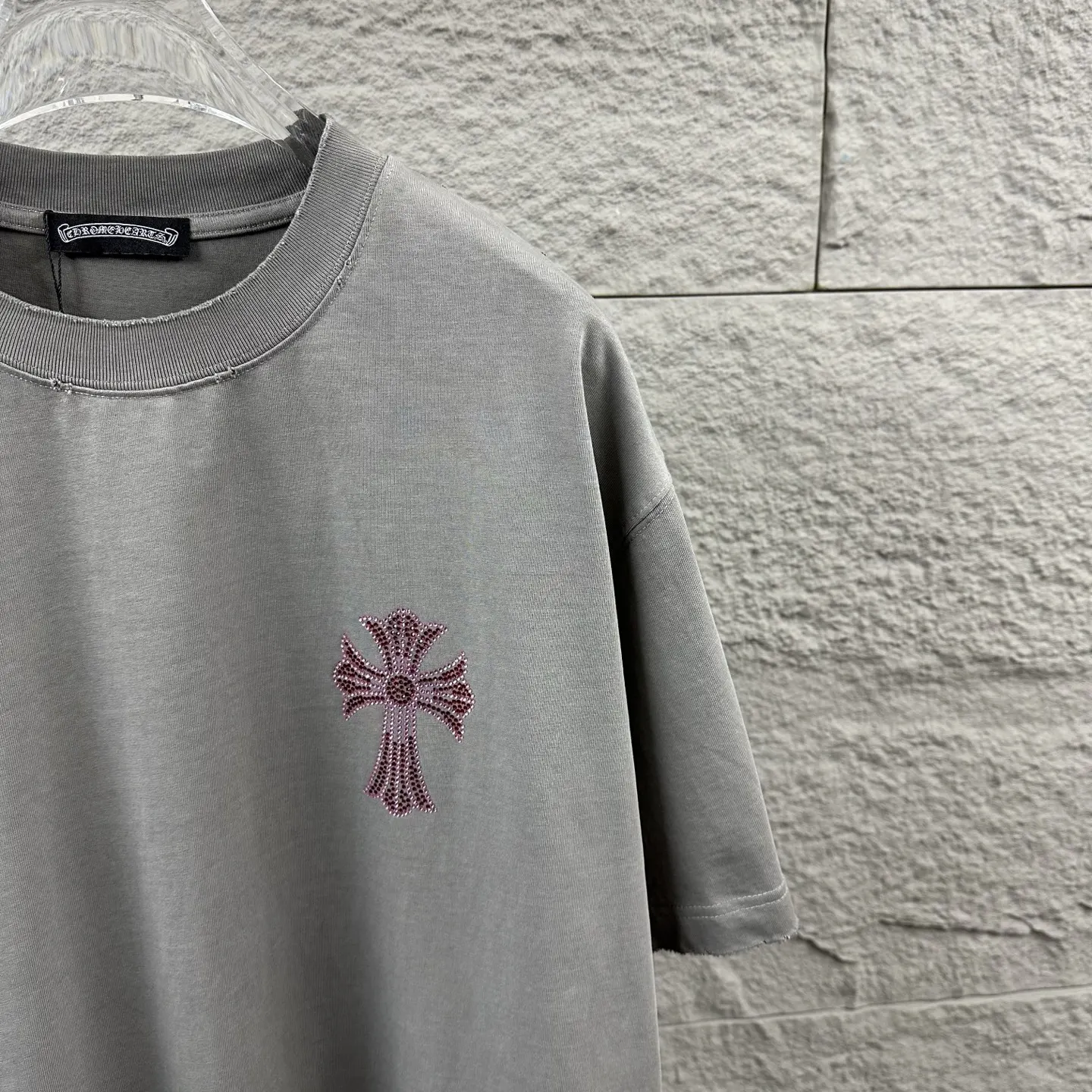 Chrome Hearts Rhinestone Distressed Cotton T-Shirt D15019725 — view 3