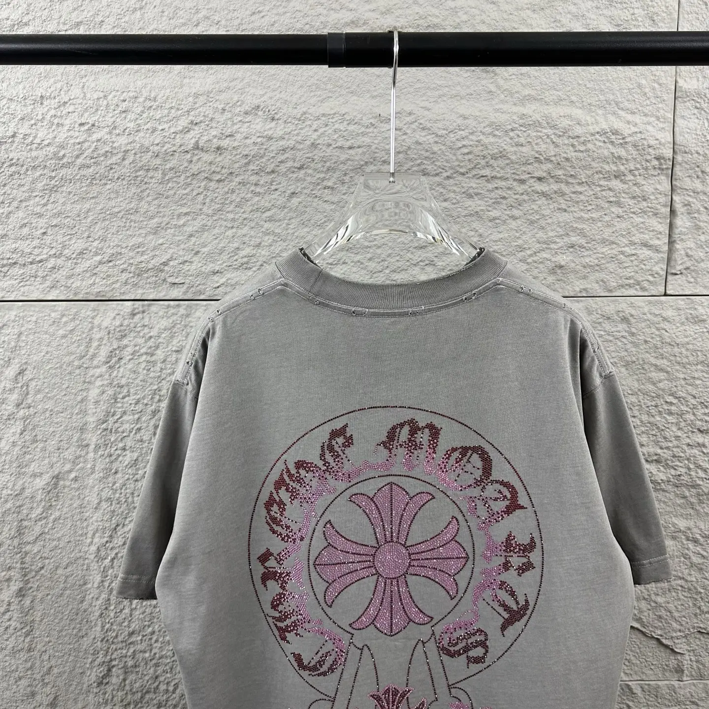Chrome Hearts Rhinestone Distressed Cotton T-Shirt D15019725 — view 4