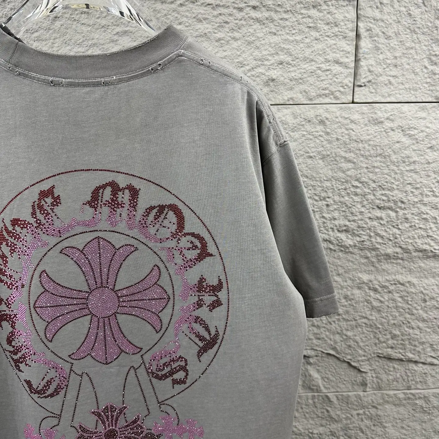Chrome Hearts Rhinestone Distressed Cotton T-Shirt D15019725 — view 7