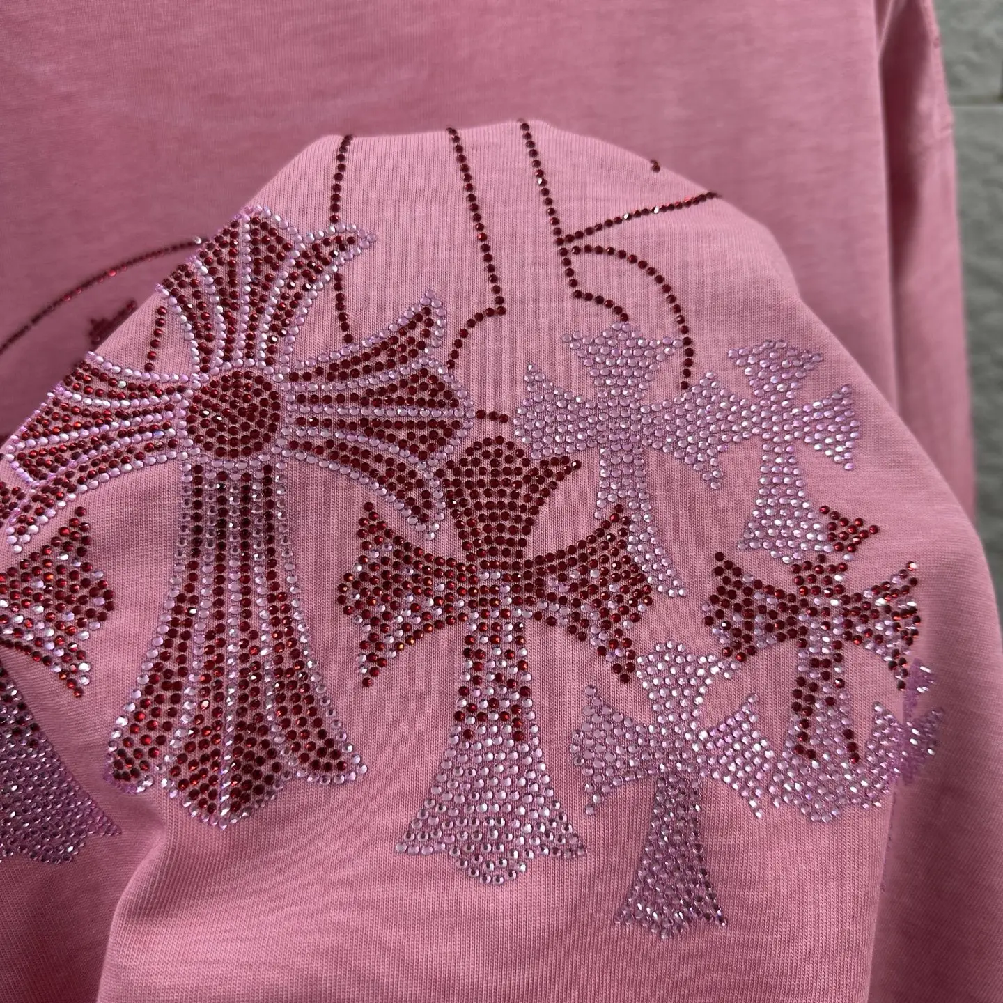 Rhinestone Logo Distressed Cotton T-Shirt D15019724 — view 9